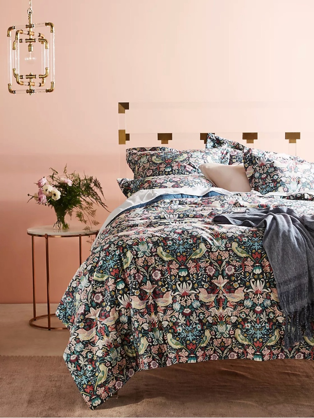LIBERTY x ANTHROPOLOGIE Strawberry Thief Velvet Quilt Comforter